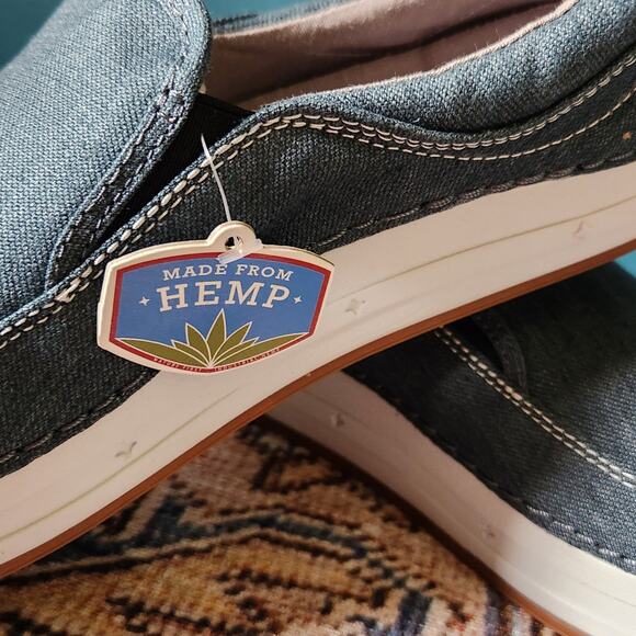 Astral the hemp baker denim Navy womens size 10/ Men 9 slip on flat shoes